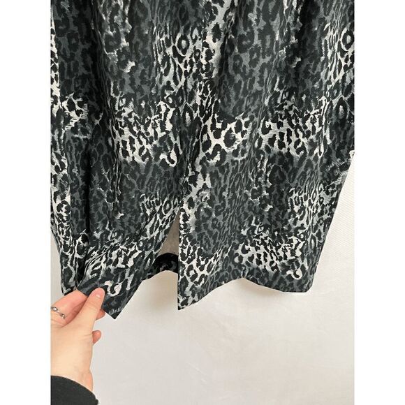 Gantos Womens Animal Print Knee Length Casual Pencil Skirt Black Gray Size 8 - Picture 6 of 6